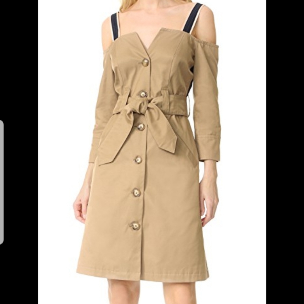 Open ceremony twill trench dress
